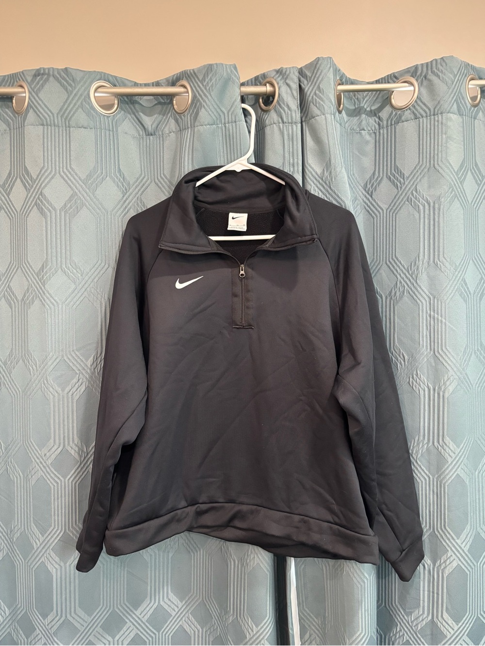 Nike Dri-Fit Black Half-Zip Women’s Pullover Sweatshirt with White Logo Tag